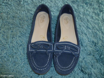 Clarks Feya Bloom Shoes Loafers Blue Size 5