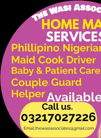 Cook Driver Maid Baby Care Available All over Pakistan