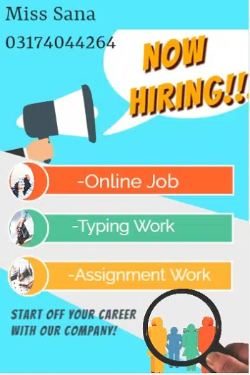 Home based online job for male and female typing work at home