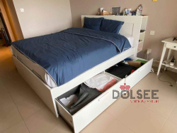 Ikea brimnes storage headboard with Ikea hamarvik mattress 140x200cm