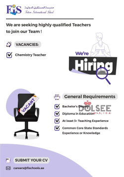 We are seeking highly qualified Chemistry Teacher to join our Team.