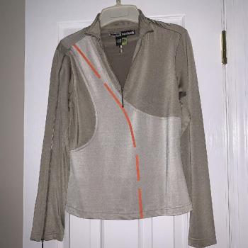 Golf Pull Over Jacket Long Sleeves Right Arm & Front Zipper Small Jamie Sadock