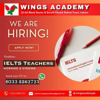 Male/Female teachers required for academy in Bahria Town Lahore