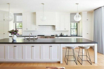 White kitchen island without counter