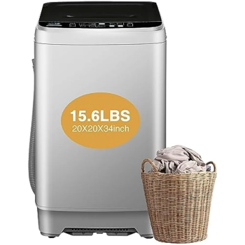 Full Automatic Washing Machine, AYCLIF 15.6 lbs Top Load