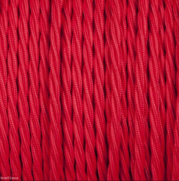Elevate Your Lighting Projects With our 3 Core Twisted Red Vintage Electric Fabric Cable Flex (0.75