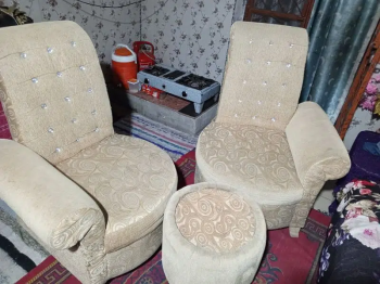 High back chairs and gol table