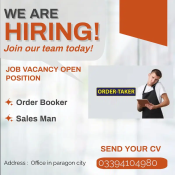 Staff | Required | Order Booker | Sales Man | Jobs |