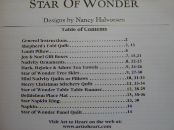 Santa's Coming & Star Of Wonder. Designs by Nancy Halvorsen. published by Art To Heart. 2 Christmas sewing & applique pattern softcover books.. AS NEW