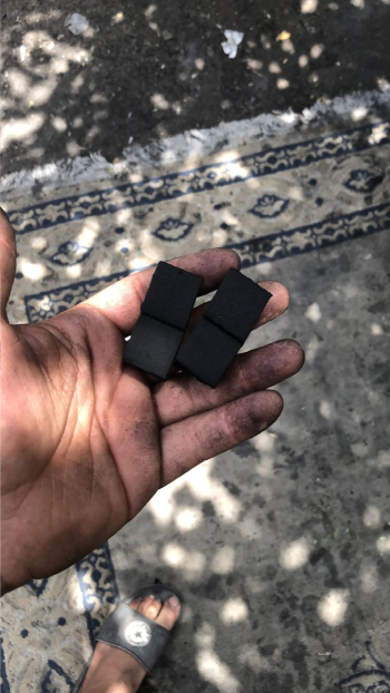 فحم مكعبات برتقال