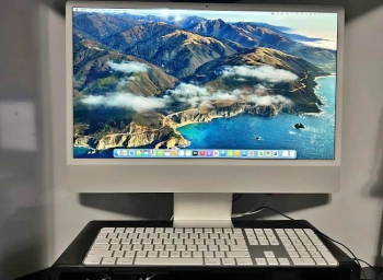 Apple iMac 24" (256GB SSD, Apple M1, 3.20GHz, 8GB, 7-Core GPU) Silver with mouse , keyboard Touch ID