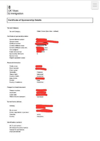 5 Years UK Work Permit COS Healthcare with Family Spouse